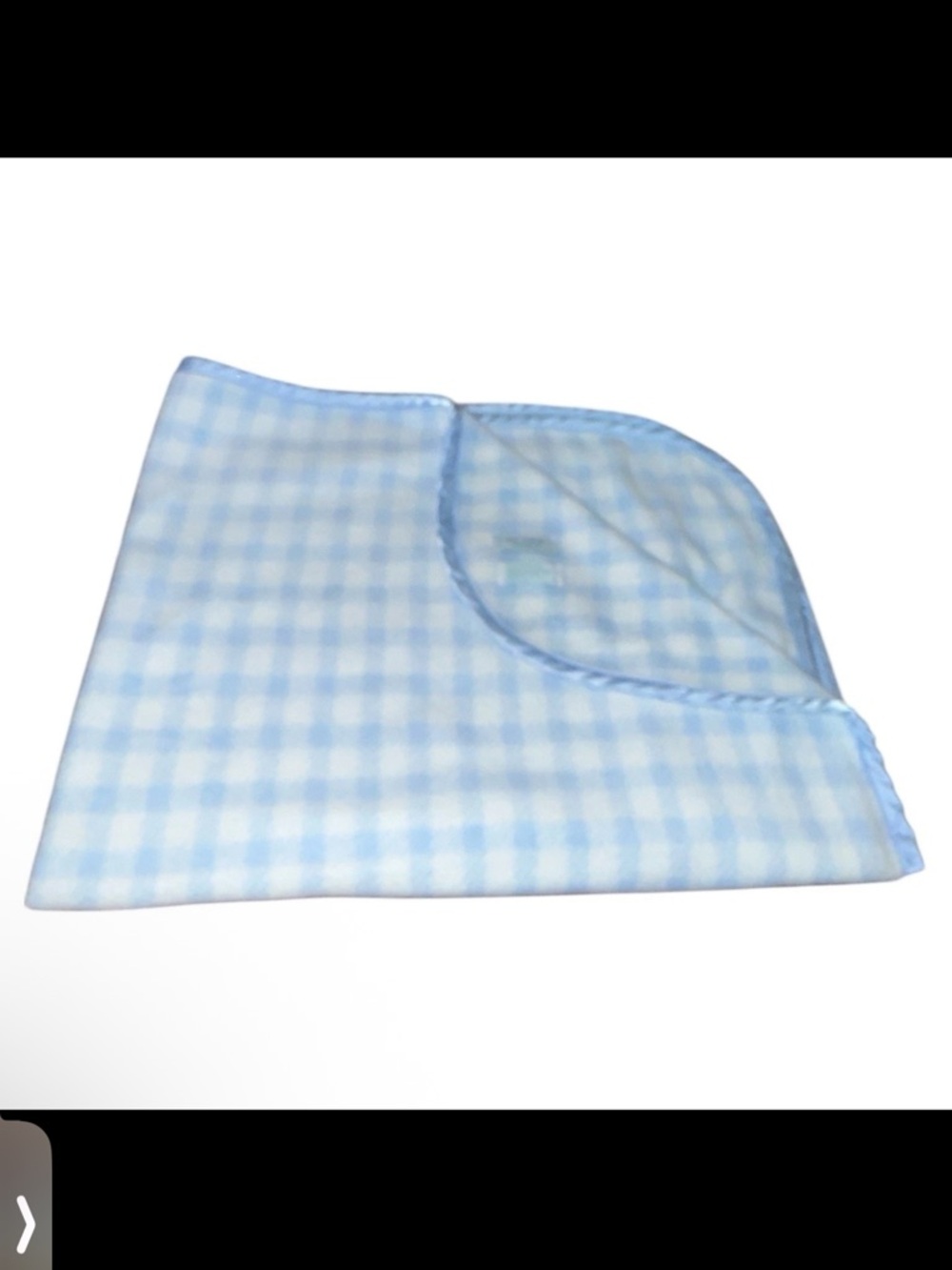 Lord & Taylor Small Creations Blue Plaid Satin Trim Baby Blanket 40x30 Lord And